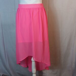 Neon Pink High Low Skirt